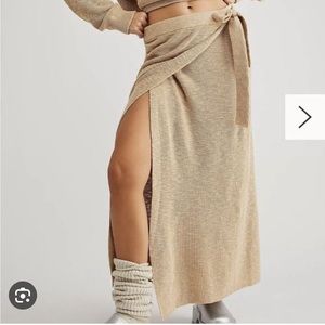 FP BEACH MIDI WRAP SKIRT
